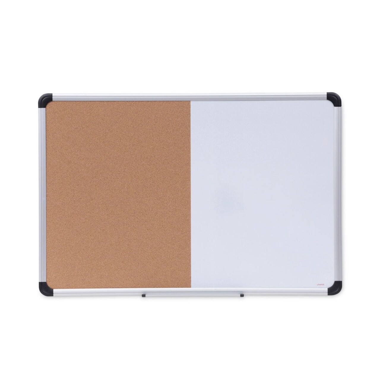 Universal 36 in. x 24 in. Melamine Cork/Dry Erase Board - Tan/White Surface, Aluminum/Plastic Frame